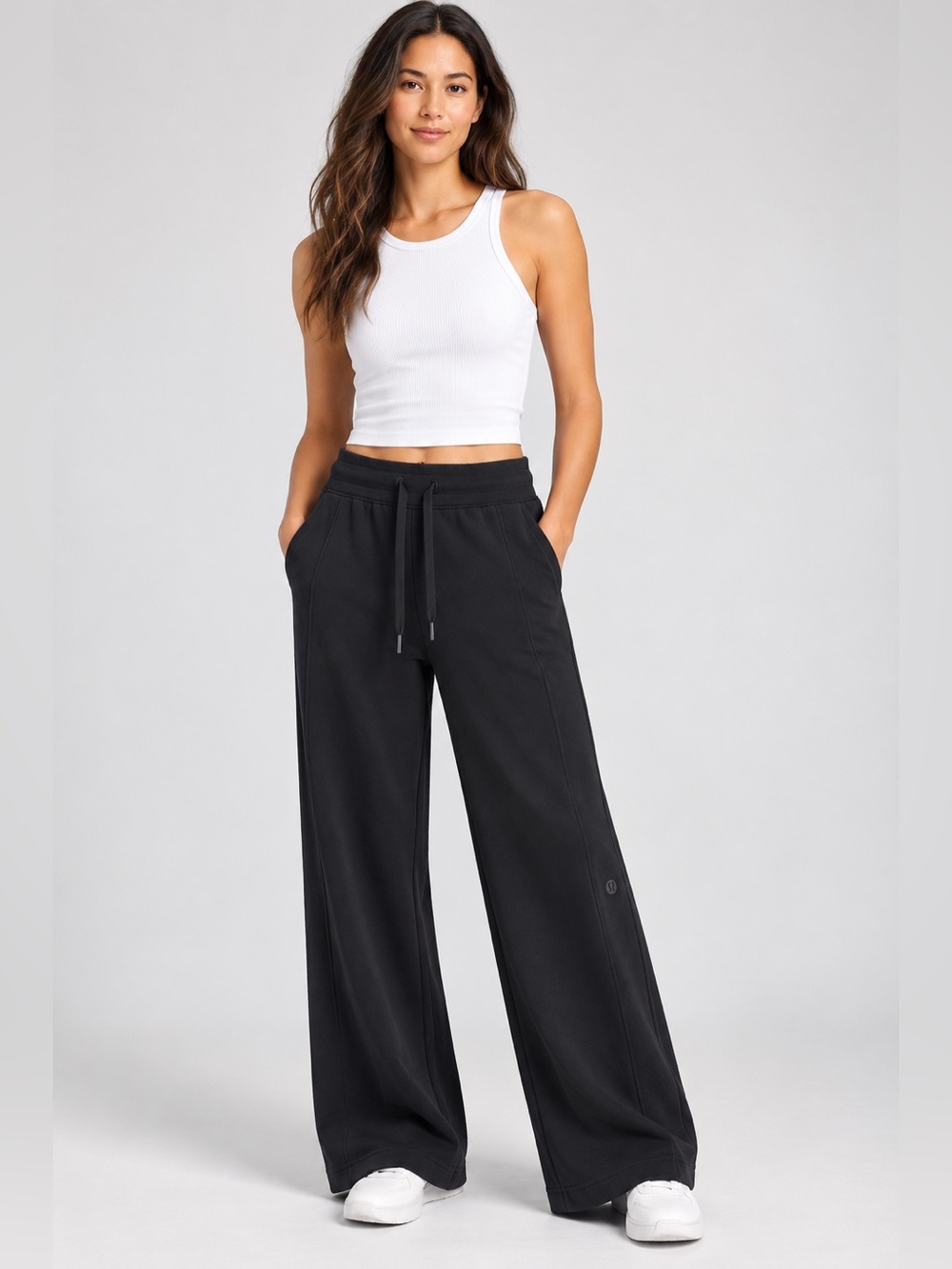 lululemon NWT Scuba Mid-Rise Wide-Leg Pant Black Size L 31"